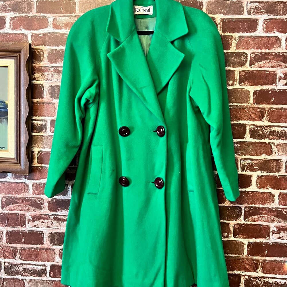 Vintage Raffinati Green Pure Virgin Wool Coat